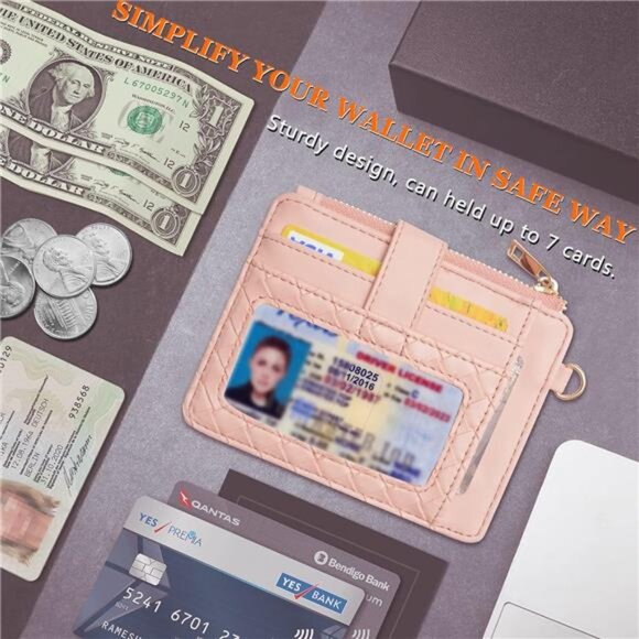 RFID Blocking Zip Slim Wallet - Picture 6 of 6